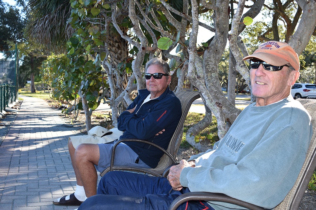 John Nicoletti (left) and Dave Huff) traveled to Longboat Key from Sebastian, Florida.