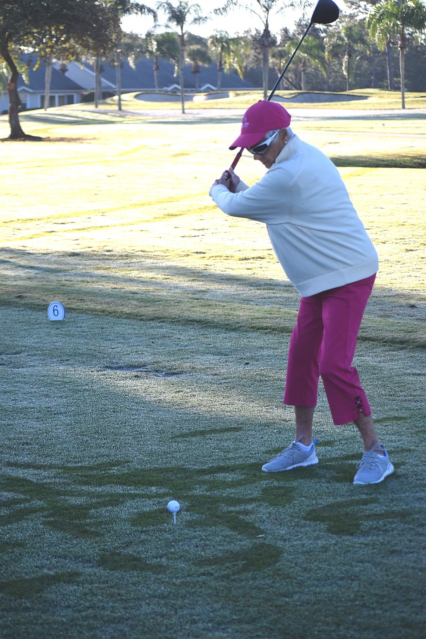 The very first shot to open the course was struck by Chris Dibble, who has been a Palm Aire Country Club member for 36 years.