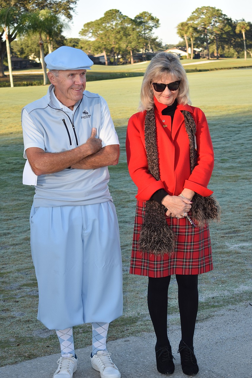 Palm Aire Country Club Board President Bernie Duggan stands with Manatee County Commissioner Vanessa Baugh during an opening ceremony for the renovated Champions Course.