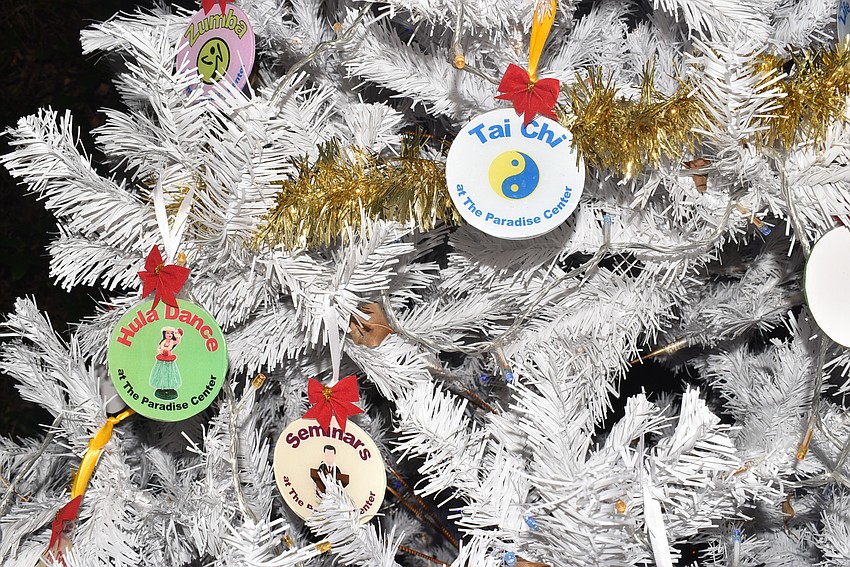 The Paradise Center decorated their tree with ornaments representing their various programs.