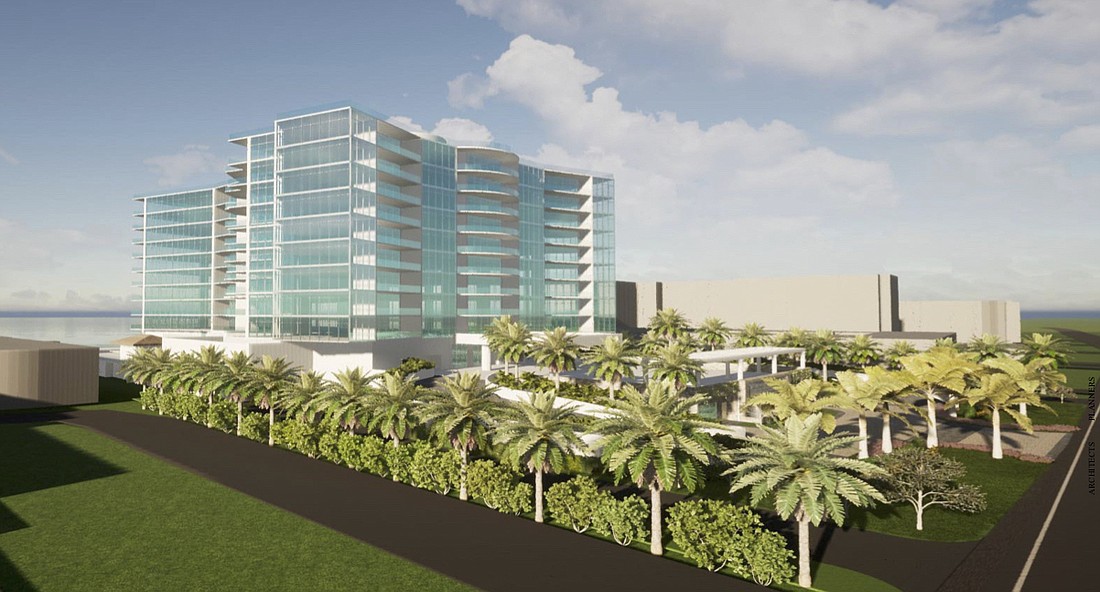 During an initial public hearing this summer, representatives for the developer of a proposed Lido Key condominium shared a conceptual rendering of what the project could look like. File rendering