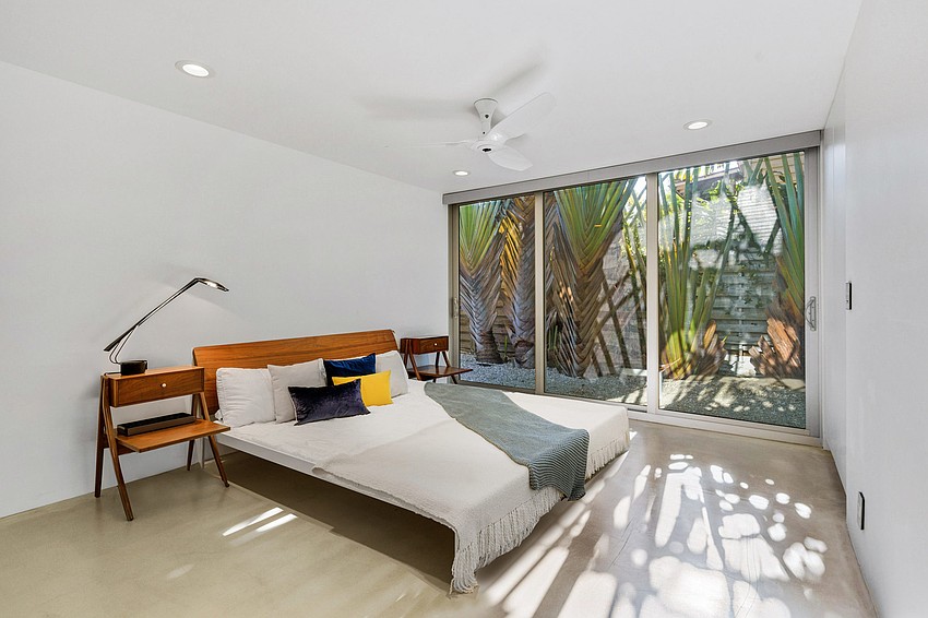 Bedrooms overlook a Zen garden.