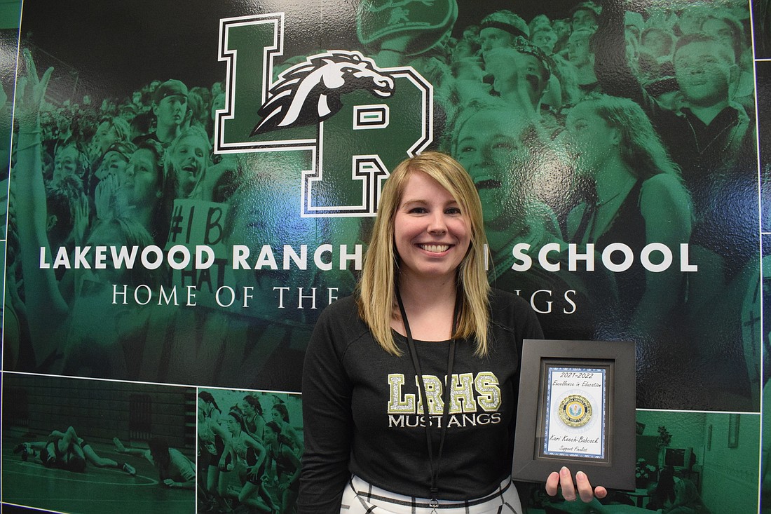 Kari Keech-Babcock, a guidance clerk at Lakewood Ranch High School, has been named a finalist for School District of Manatee County&#39;s Support Employee of the Year.