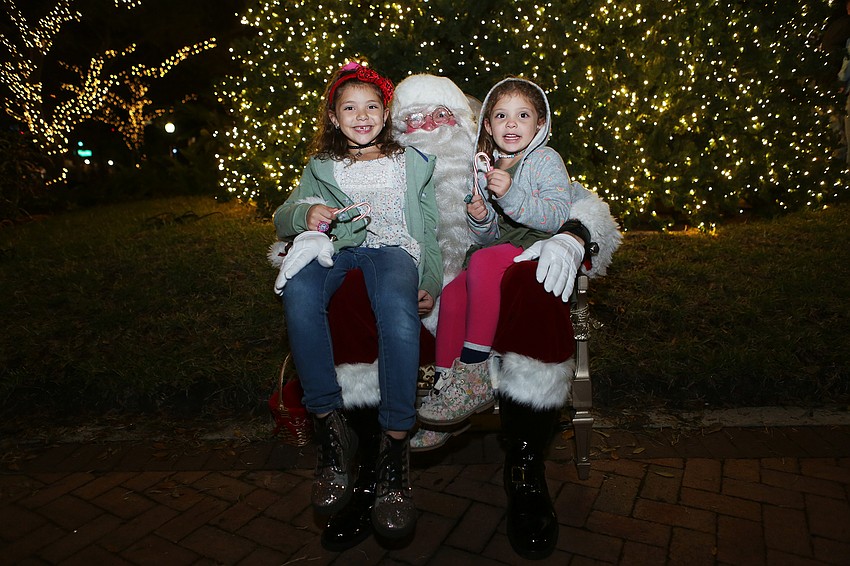 Sofia and Charley Elliott with Santa Clause