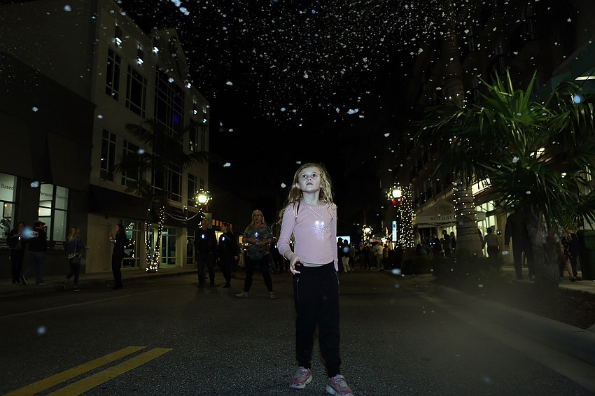 Emily Chana takes in the snow.