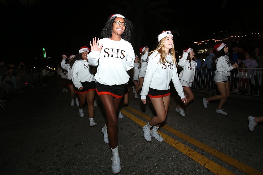 Sarasota High School students join the parade.