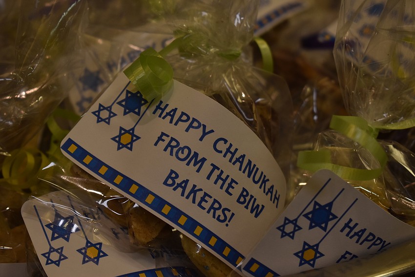 The women of the BIW group made homemade Hanukkah cookies.