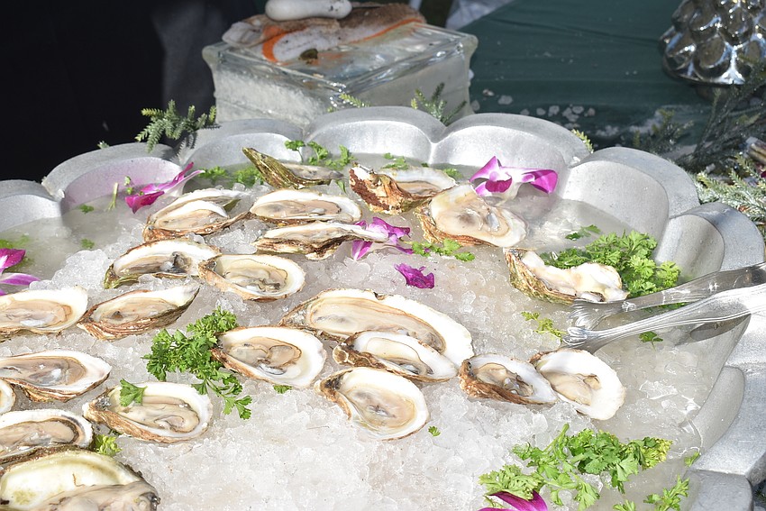 Crab and Fin served shellfish on a bed of ice.