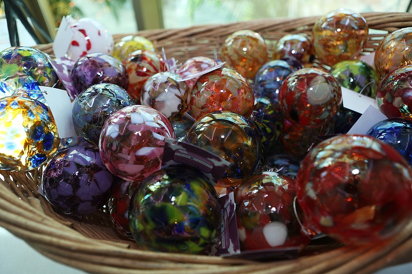 The event had glass ornaments available.
