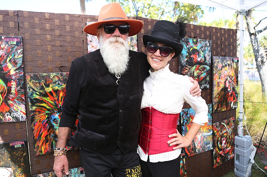 Jeffrey and Bethany Pruitt sell acrylic artwork.