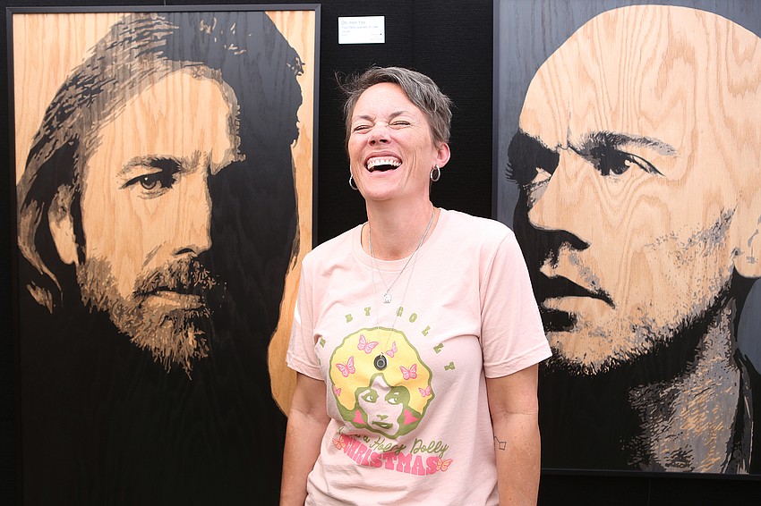 Sam Smith sells stained plywood art.