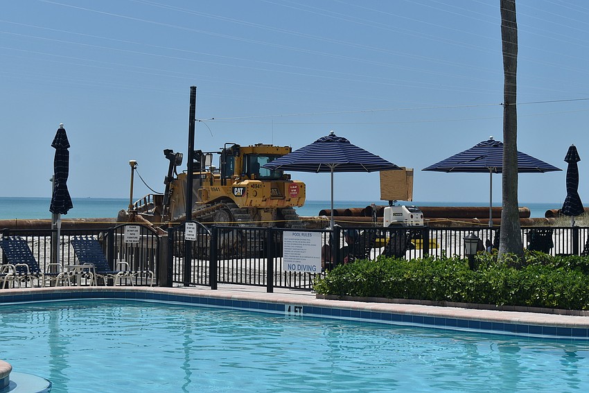 SEPTEMBER: Sand dredging work is finishing up on the north end of the island.