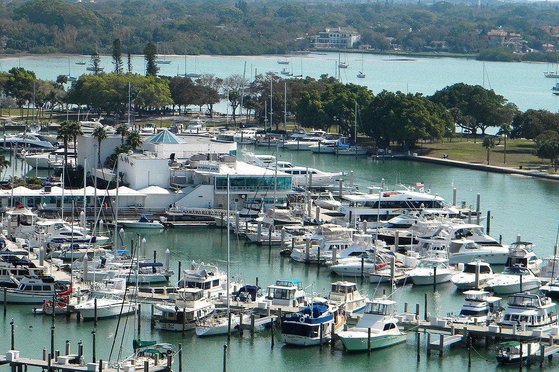Sarasota officials will encourage boaters to take advantage of waste disposal services offered at the mooring field near Marina Jack. File photo.