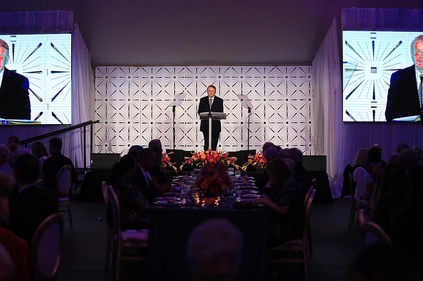 Larry Thompson leads off the event.