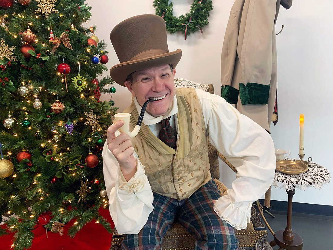 Jim Floyd plays Scrooge and 19 other characters is The Players&#39; rendition of "A Christmas Carol."