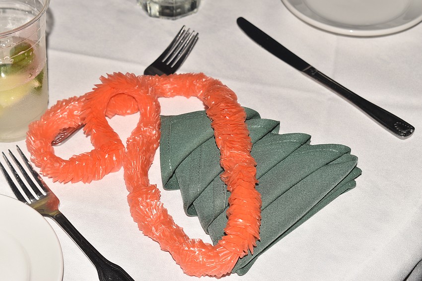 The napkins were folded into Christmas trees.