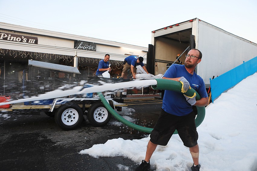 The evening had its own ice slide.