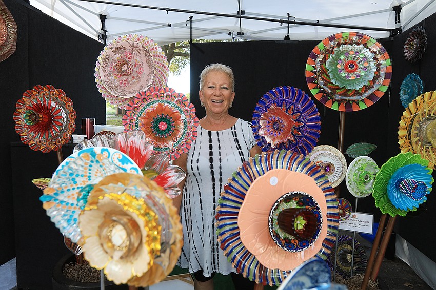 Robin Focht from Venice sells repurposed glass work.