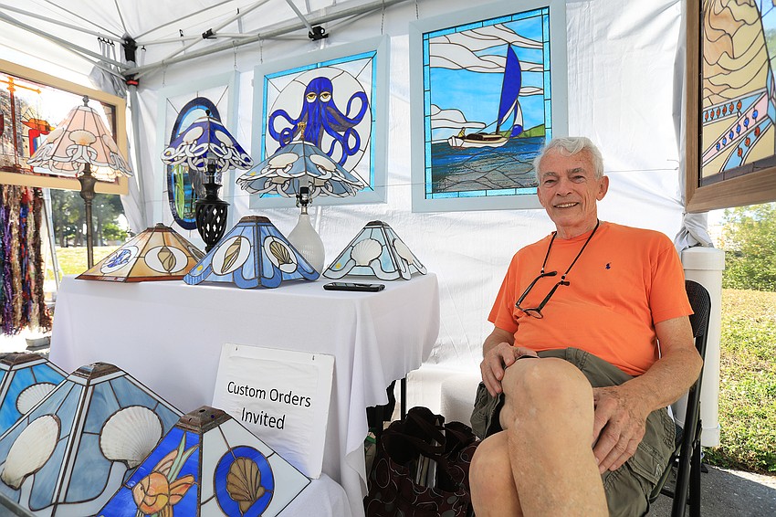 John Shearman from Lakewood Ranch spends weeks working on his stain glass creations.