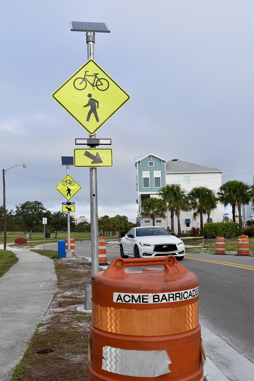 Blinking crossing signals were installed at the Ringling Boulevard.