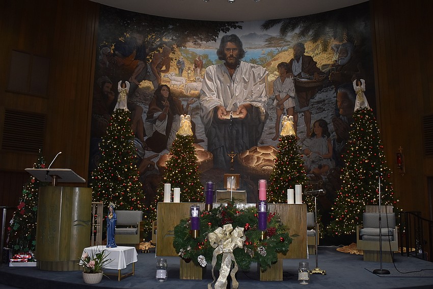 Christmas trees returned to the altar at St. Mary, Star of the Sea Catholic Church.