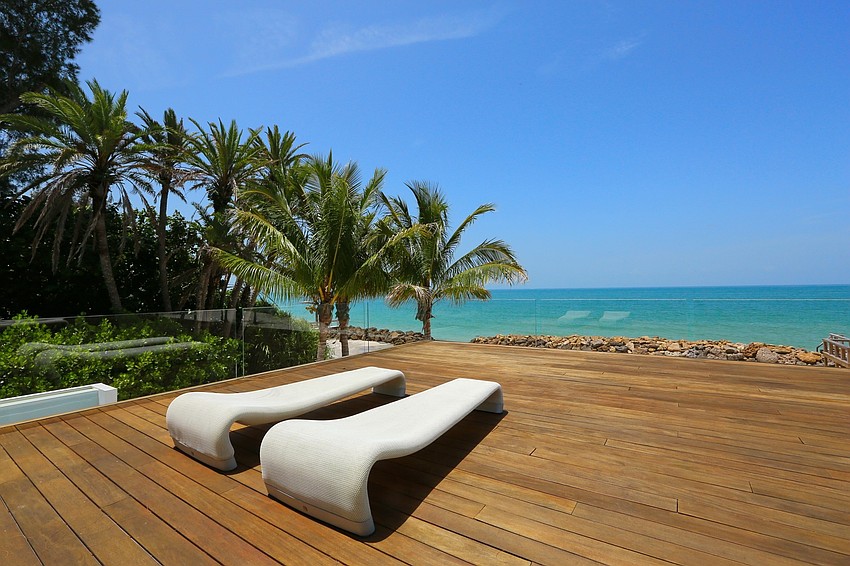 A sundeck overlooking the Gulf of Mexico.