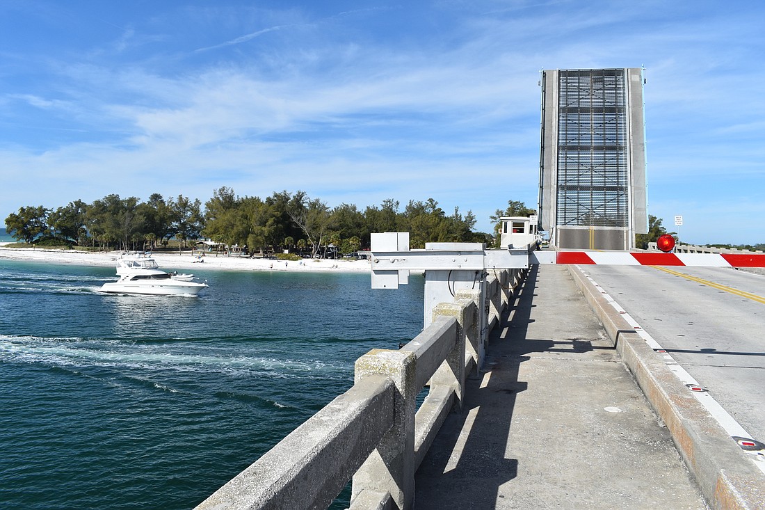 The Longboat Pass Bridge currently has a 17-foot clearance. The state plans to raise the new bridge to be between 30-40 feet.