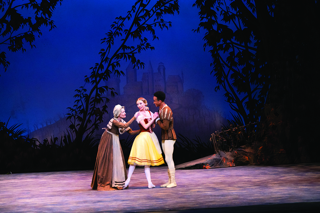 Victoria Hulland, Dierdre Miles Burger and Ricardo Rhodes in Sir Peter Wright&#39;s "Giselle." (Photo by Frank Atura)
