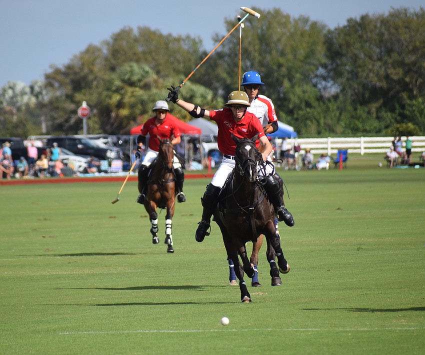 Hillcroft/Hawkwood's Vaughn Miller Jr. gallops forward to put a shot on goal.