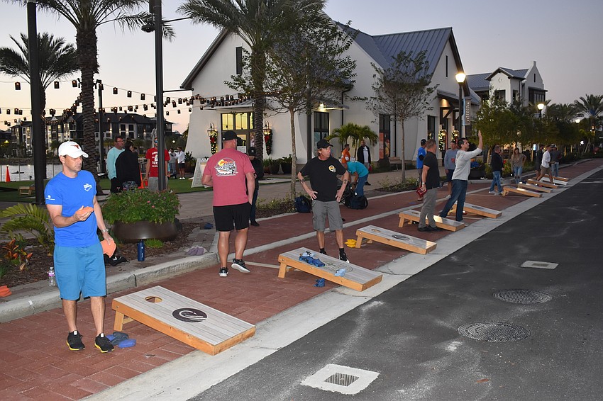 MVP Sports and Social Cornhole League participants play each week during Ranch Nite Wednesdays.