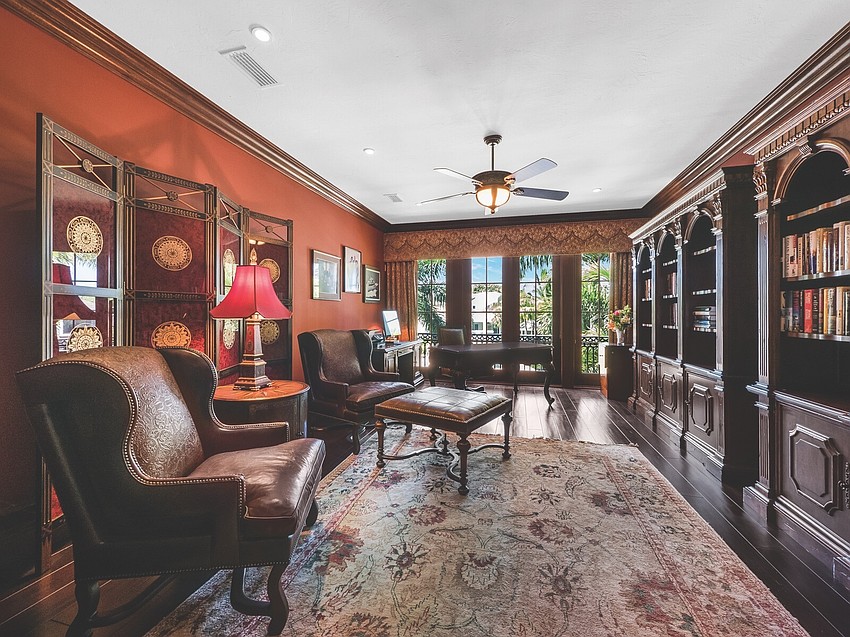 The home is decorated in a Mediterranean style.