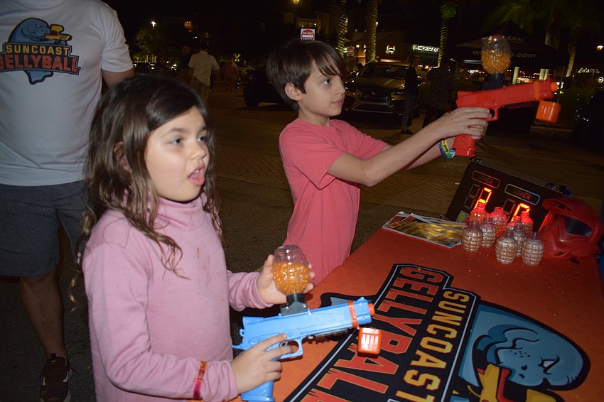 Greenbrook's Annabelle Budde, who is 7, competes against her brother, Henry, who is 8.
