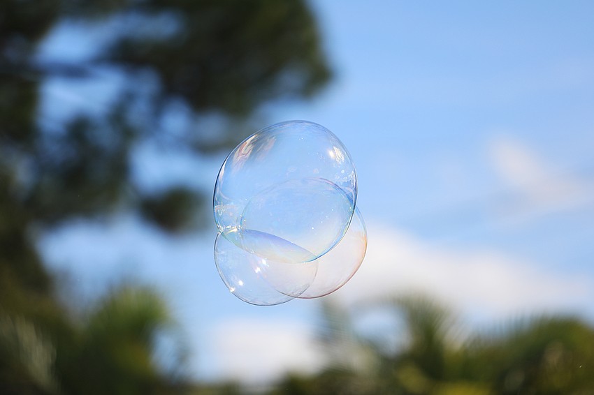 The air was filled with bubbles.