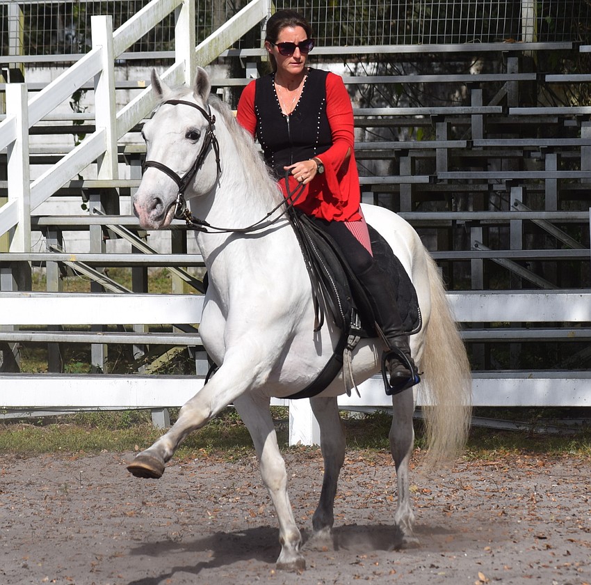Rebecca McCullough and Zak, a Royal Lipizzan stallion, put their best foot forward as they try to keep the ranch alive in Myakka City.