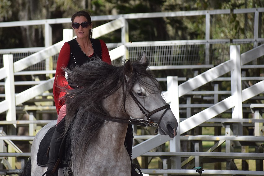 Rebecca McCullough rides 6-year-old Jagger, who she says has lots of moves like Mick Jagger.