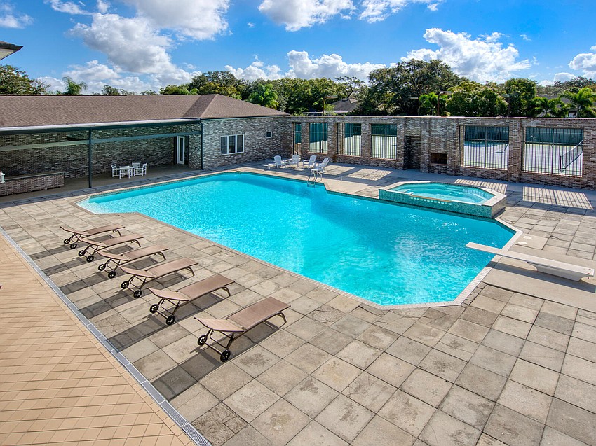 The pool overlooks the 12.5 acre yard.