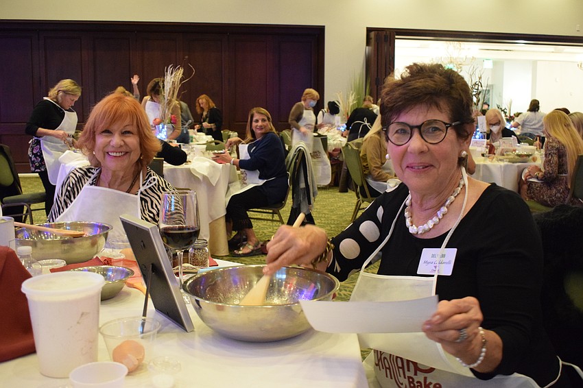 Del Webb's Sheila Kaplan and Myra Caldarelli follow the challah recipe step by step.