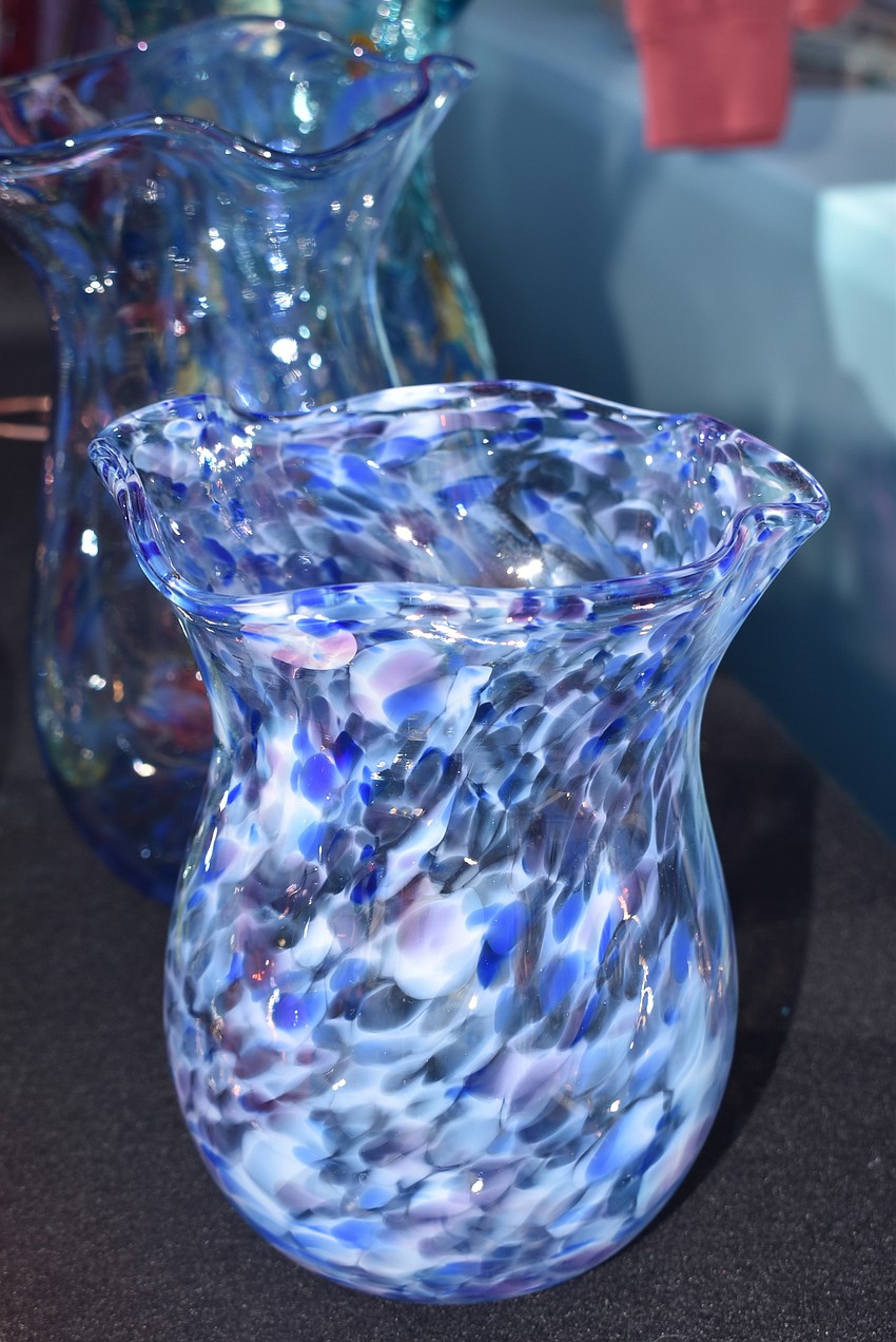 Handmade blown glass vase.