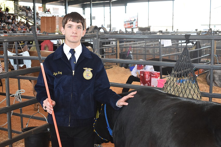 Kyle King of the R. Dan Nolan Middle School FFA is ready for the show.