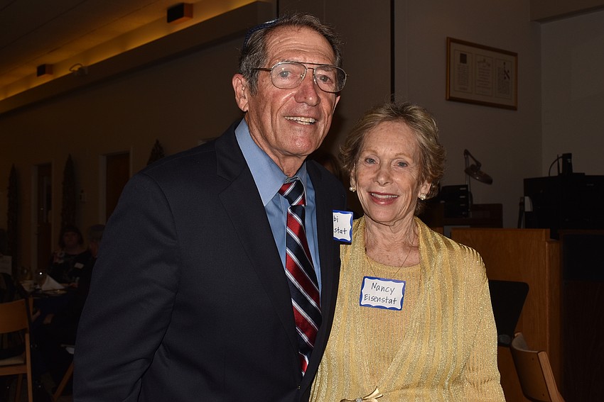 Rabbi Michael Eisenstat and Nancy Eisenstat at the Shabbat dinner