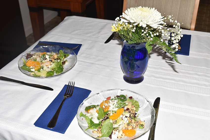 Salad was served to attendees for lunch.
