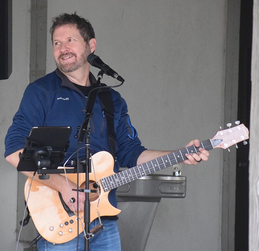 Steve Junot of Good Time Music entertains the crowd.