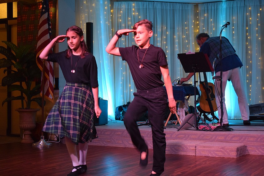 Sarasota's Francesca Randazzo and her brother Gianluca Randazzo perform a Celtic dance.