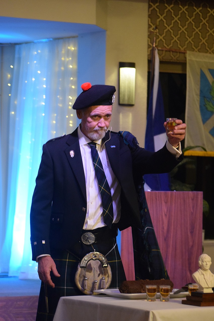 East County's David Shaddock gives a Toast to the Haggis.