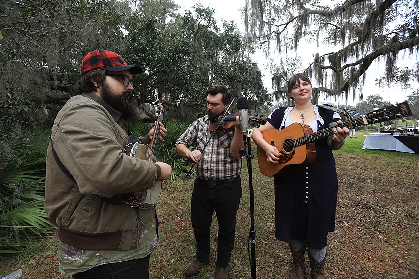 The Stillhouse Shakers play string band music for the crowds.