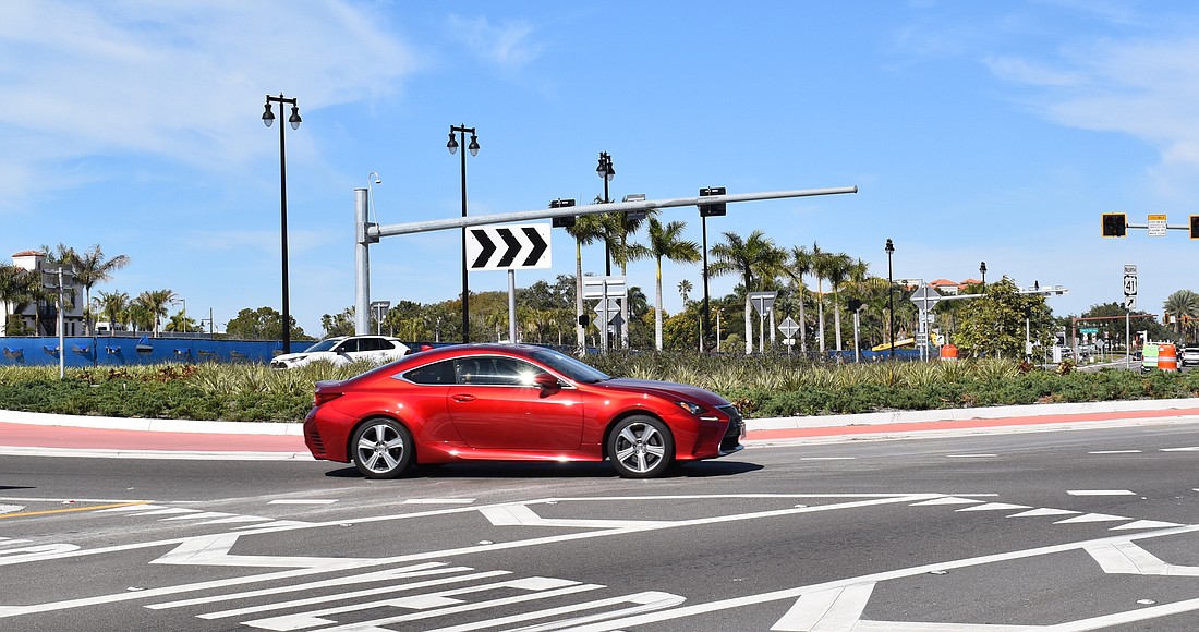 Traffic began flowing through the traffic circle at Fruitville Road and Tamiami Trail in late 2020.