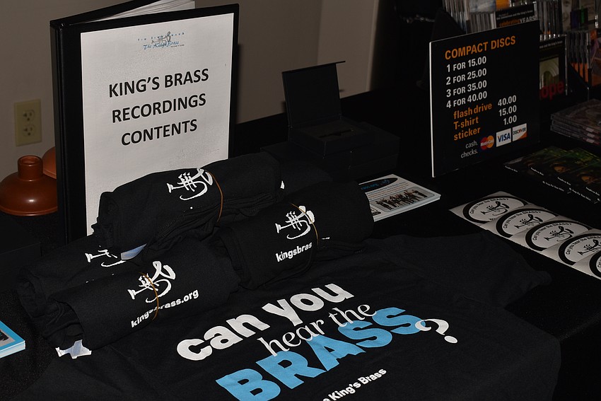 The King's Brass sold merch before and after their concert.