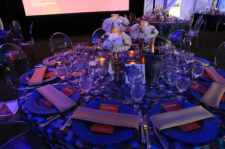 Hundreds of visitors filled the outdoor tent space for dinner.