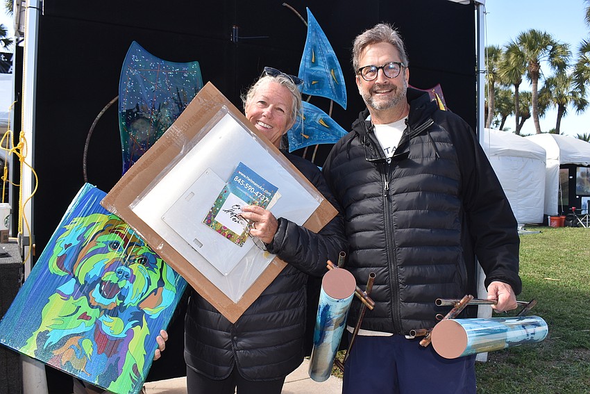 Tracey and Jim Gans bought several pieces of art.