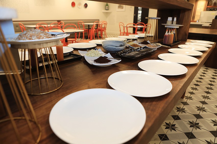 Guests created their own desserts later.